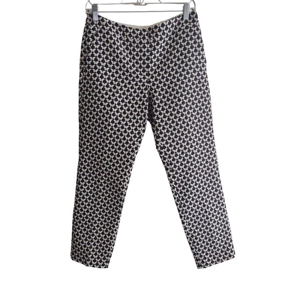 Weekend Max Mara Selva Butterfly Cigarette Pants 6 Black Classic Fit Metallic - Picture 1 of 10